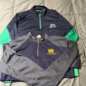 Used lot of 2 long sleeve Notre Dame T-shirts